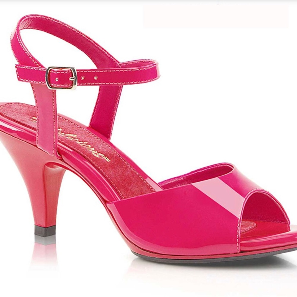 Barbie Style Pink Patent Leather Heels Sz 6 PUG "Barbee Girl"—Fabulicious Belle